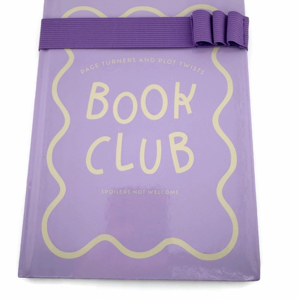 Purple Book Club Hardcover Reading Journal with Elastic Pen Loop